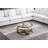 Tubac 35"W Nesting Round Glass top Coffee Table with PU Upholstered stool