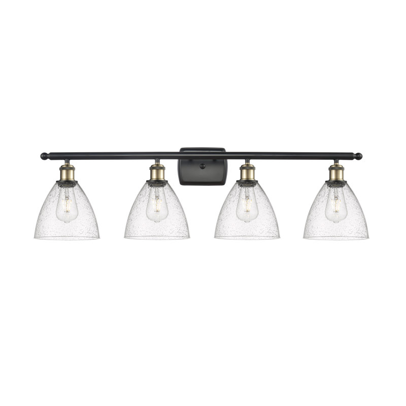 Éclairage pour meuble-lavabo 4 lumières Shauna, Incandescente, Laiton antique noir