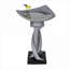 Bains d'oiseaux | Bain pour oiseaux de jardin extérieur moderne 22,8 "H | Ciment béton | Gris