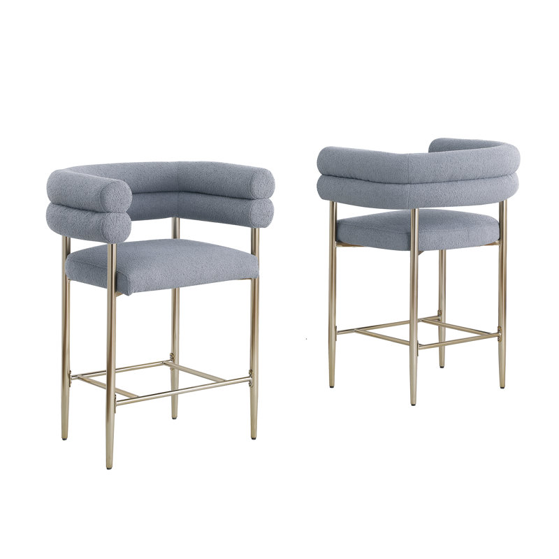 Tabouret de comptoir court 26 po Pompano, Gris foncé