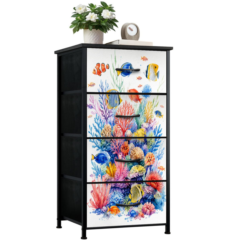 Commode de rangement verticale 4 tiroirs 4 tiroirs Coral