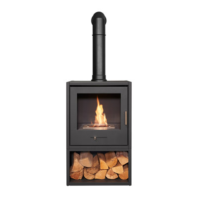 Adelbert Belfry Heating 52cm W Black Bio-Ethanol Stove