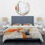 Ensemble de housse de couette en microfibre / polyester à motif abstrait orange et orange-254830030