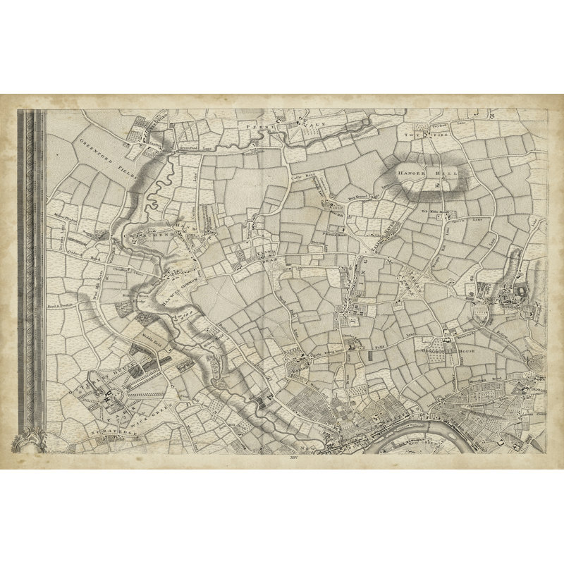 Map Of London Grid V - Wrapped Canvas Art Prints, 30cm H x 46cm W x 3.8cm D