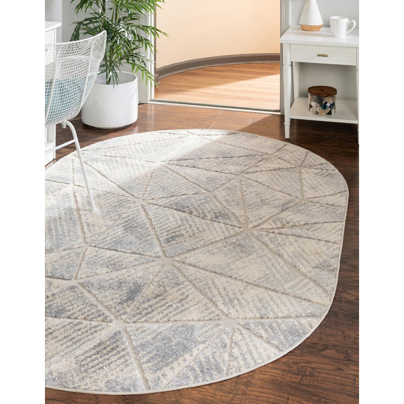 Flaxton Geometric Indoor Rug, Oval 7'10" x 10'