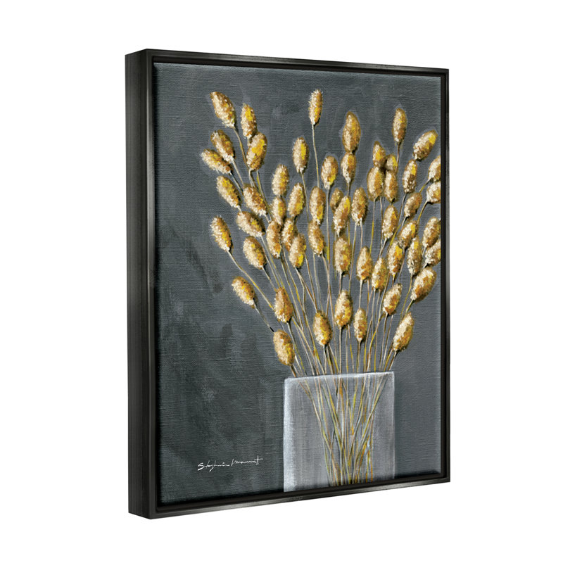 "Grain Botanicals Country Arrangement", art mural sur toile par Stephanie Workman Marrott, Cadre flottant noir de jais