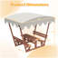 Ensemble de table de pique-nique et de banc d'extérieur en bois massif imperméable avec auvent amovible - Convient aux patios, aux jardins, aux terrasses, aux parcs et aux plages