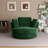 49.6" W Slipcovered Oversized Modern Swivel Accent Chair With Pillows-1291588385