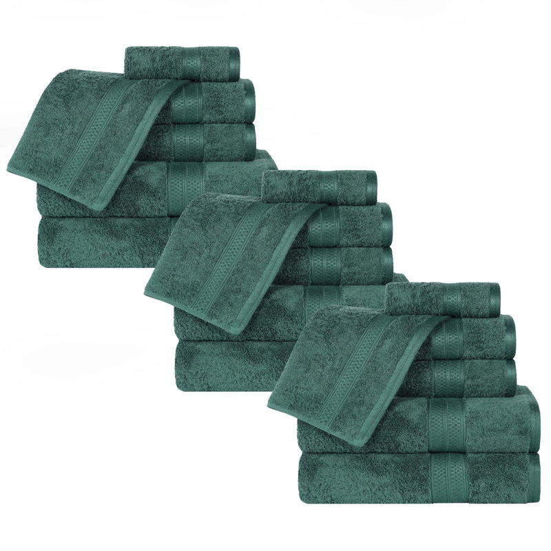 Nolhan Cotton Blend Plush Mulit-Size Set, Hunter Green
