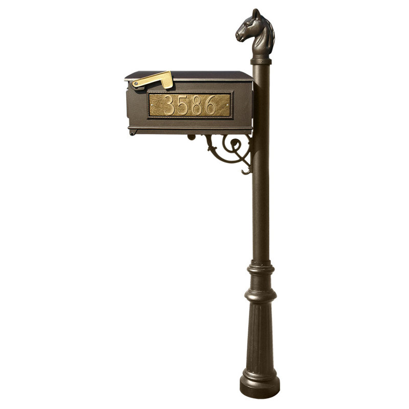 Boîte aux lettres montée sur poteau Lewiston, Bronze