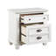 2 tables de chevet blanches - ameublement en bois massif avec 2 tiroirs et une finition pour le rangement,