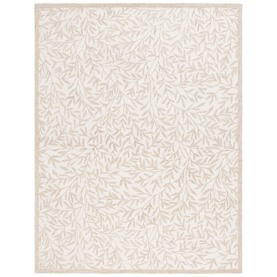 Martha Stewart Hand Tufted Wool/Cotton Floral Rug in Ivory/Beige