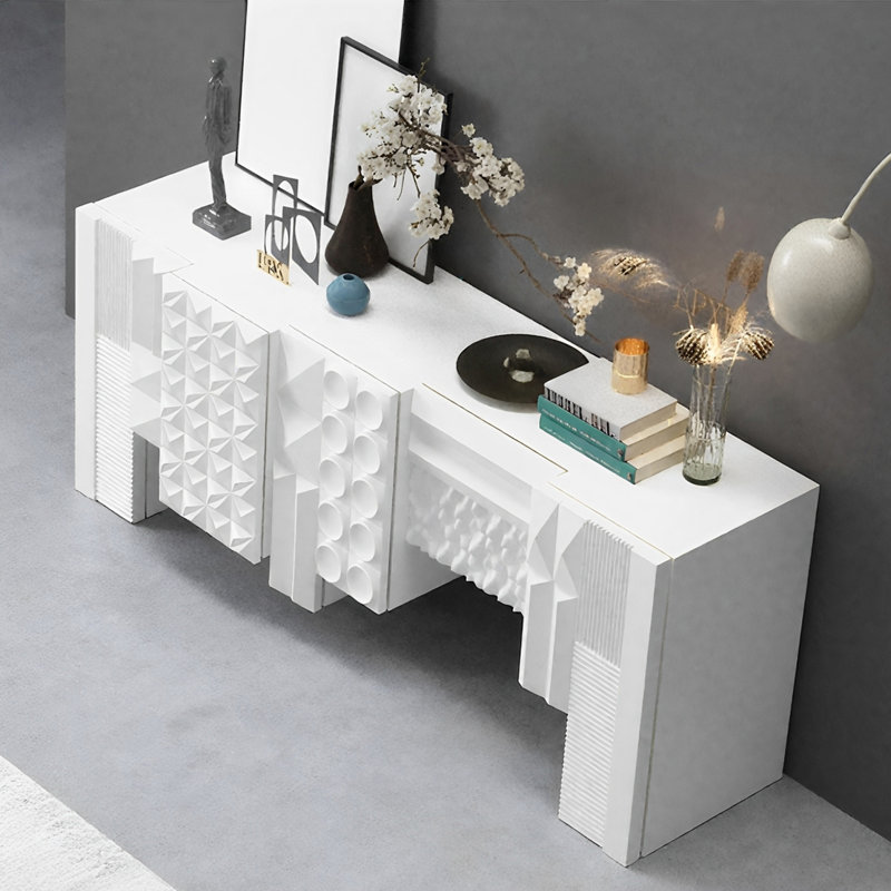 Console Modern Minimalist Art Design, H 31,5 po x l 70,87 po x P 15,75 po, Blanc
