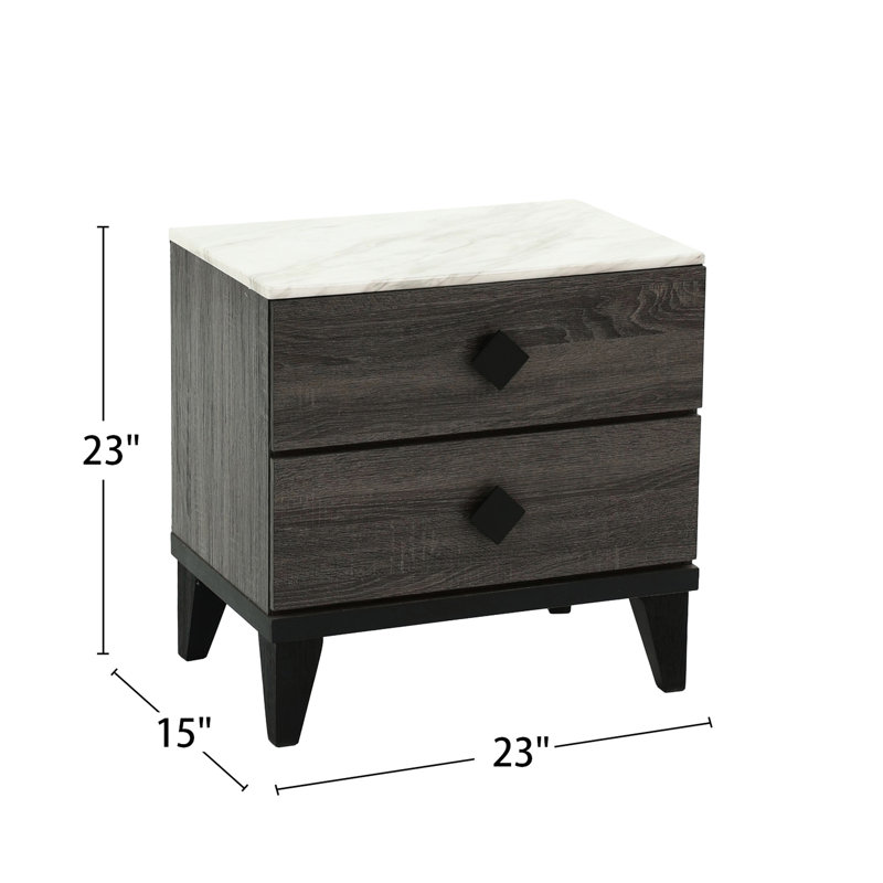 Table de chevet moderne à 2 poignées