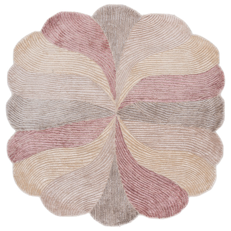 Fifth Avenue Hand Tufted Viscose,Wool, Cotton Abstract Indoor Rug, Round 5'
