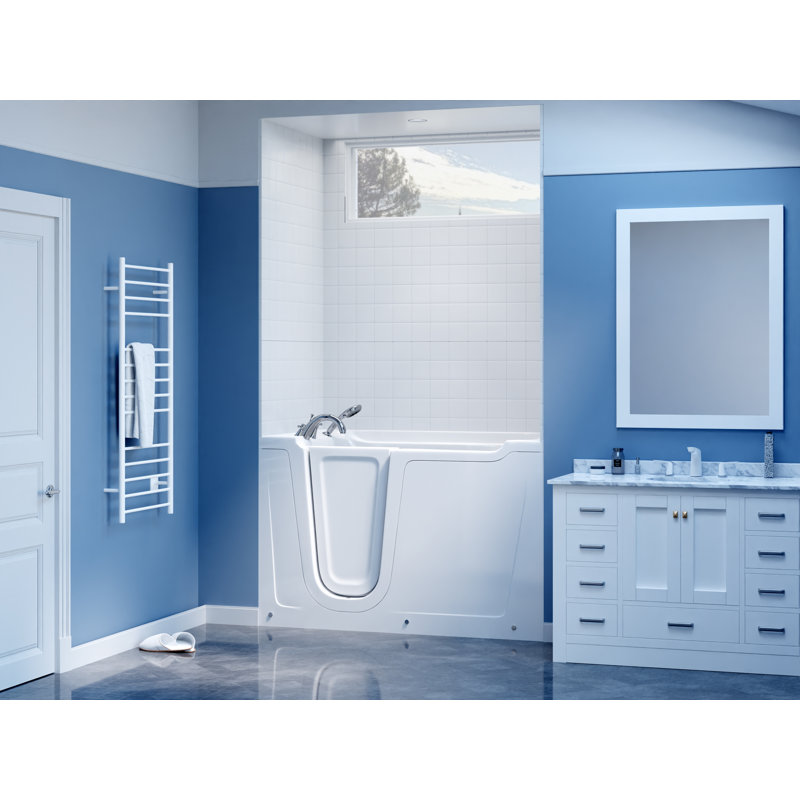 Therapeutic Tubs 36 in. x 60 in. Left Drain Quick Fill Walk-In Soaking Tub in White, Left