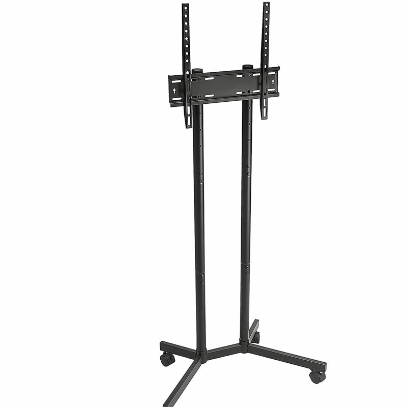 Rolling TV Stand, Mobile TV Cart For 32-65 Inch Screens, Height Adjustable, Portable Monitor Stand With Wheels Holds Up To 88 Lbs