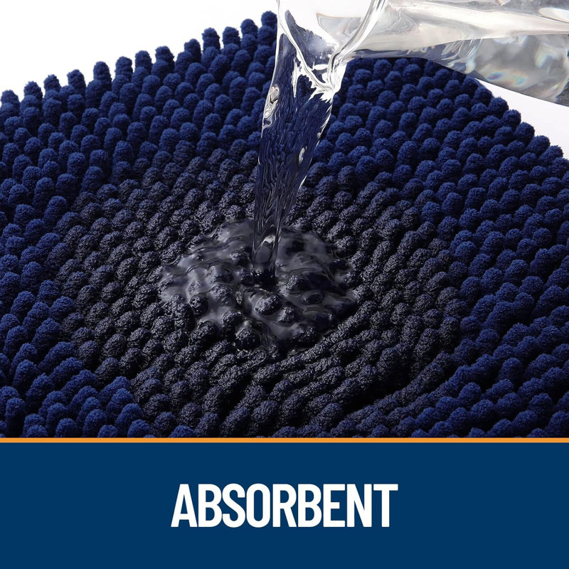 Tapis de porte absorbant antidérapant, Marine, 48" x 30"