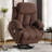 Power Lift Recliner Chair With Heat And Massage Electric Fabric Recliner Chair For Elderly With Side Pocket, USB Charge Port, Remote Control For Living Room (BROWN)-1110770446