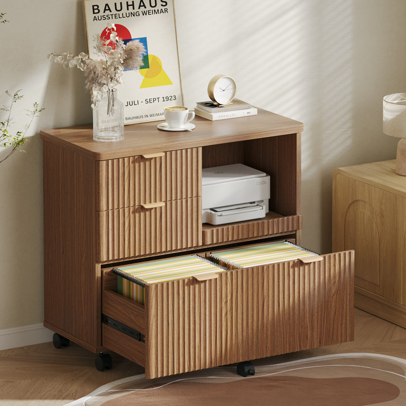 31.5cm Wide 4 -Drawer File Cabinet, Brown/Black