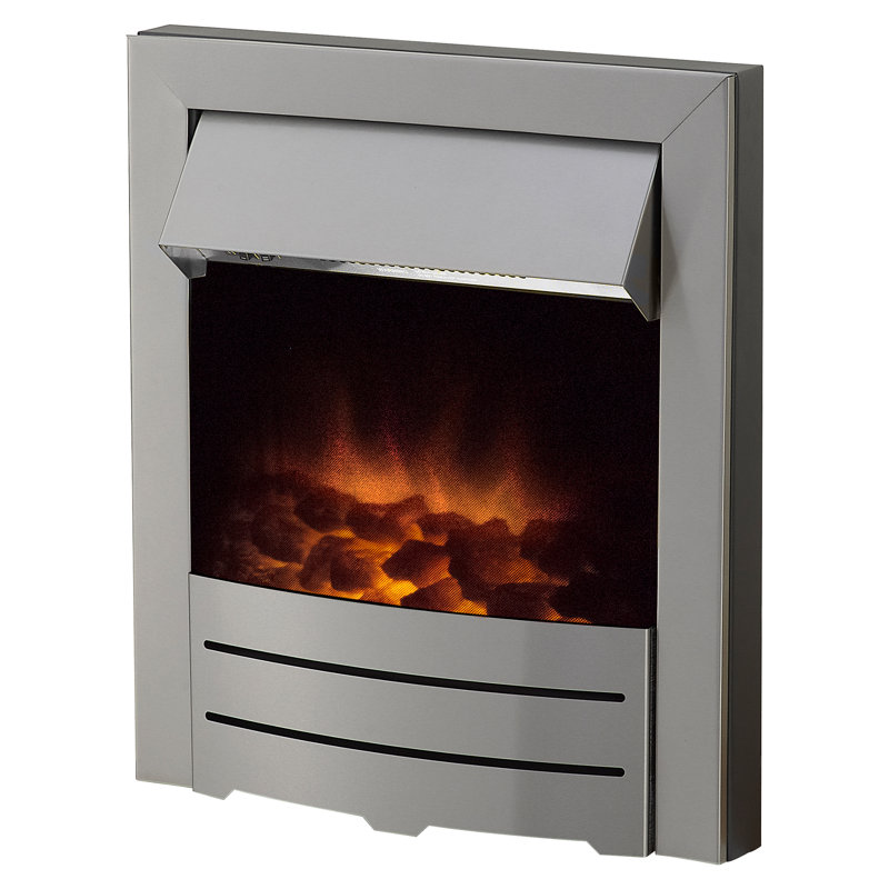 Colorado Adam 50.7cm W Fireplace Insert with 6824.28 BTU, Brushed Steel
