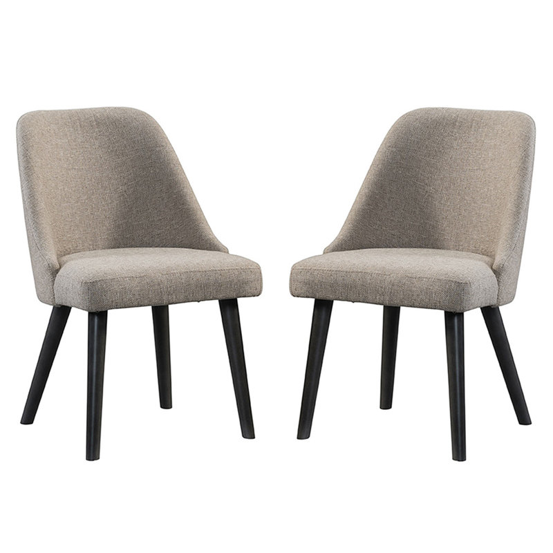 Chaise d'appoint en bois massif Aceion en gris / brun