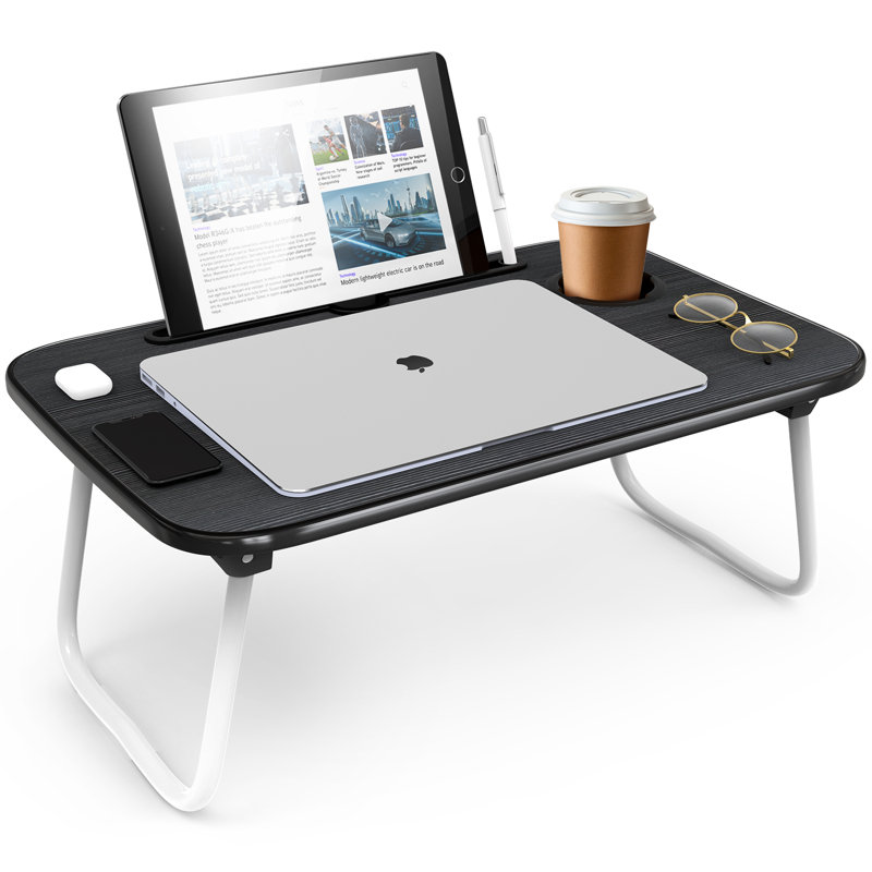 Nestl Reading Pillow with Portable Lap Desk, Silver, 14.00" H