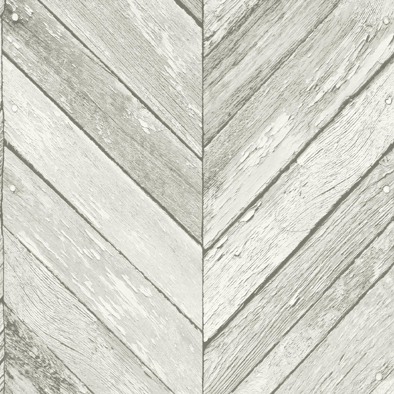 Dalessio Wood & Shiplap Vinyl Peel & Stick Wallpaper Roll, Light Gray