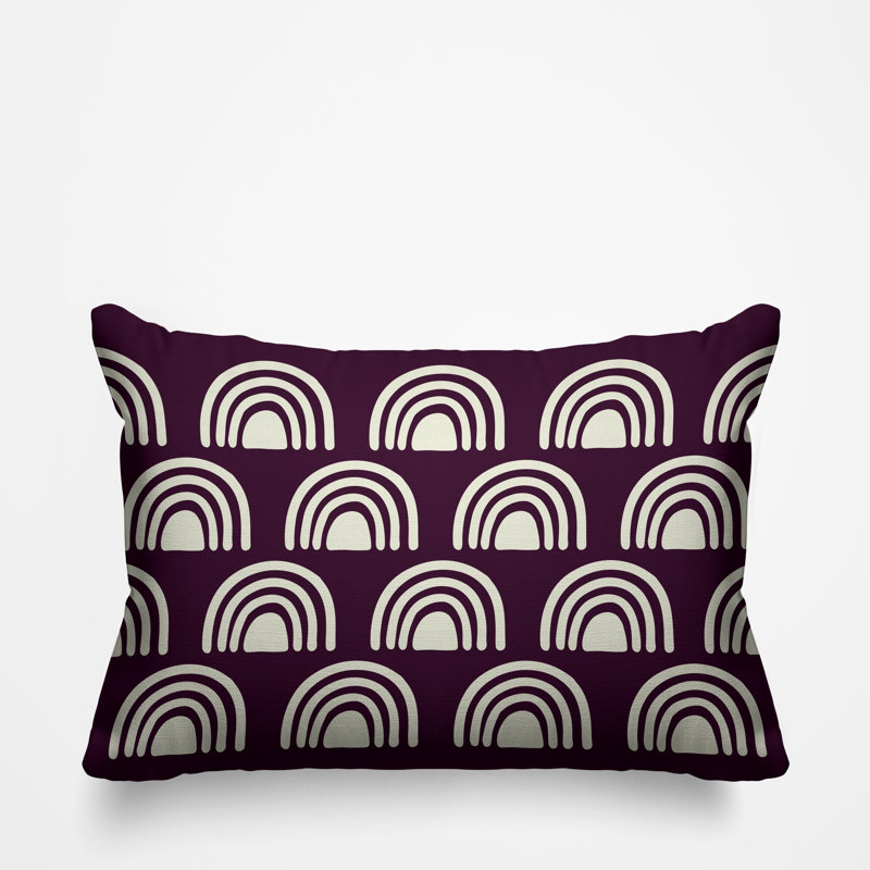Coussin décoratif intérieur / extérieur Rainbow Boho, Mauve