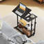 Bureau mobile mobile avec tablettes de rangement inclinables sur roulettes pour salon gris