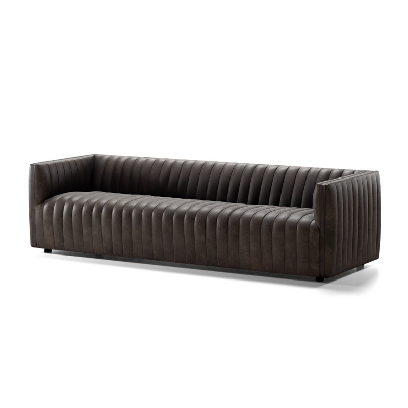 Augustine 97" Sofa, Deacon Wolf Genuine Leather, 26.5" H x 97" W x 35" D