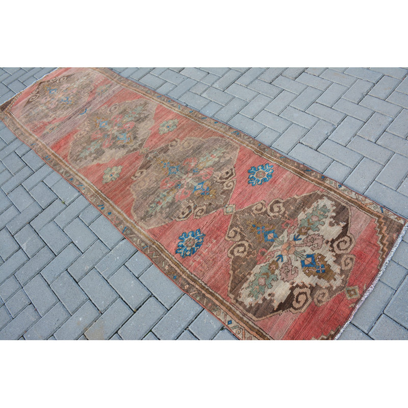 Tapis turcs, tapis rétro, tapis de couloir 2,6 x 8,5 pi, tapis de cuisine, tapis Anatolian, tapis marocain rouge