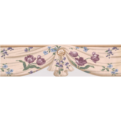 Bordure de papier peint floral et botanique L 15 pi x l 6,4 po Kovac Tulips
