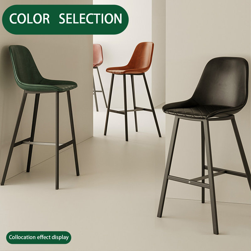 Chaise à dossier solide brune (paquet de 2), Brun, H 39,37 po