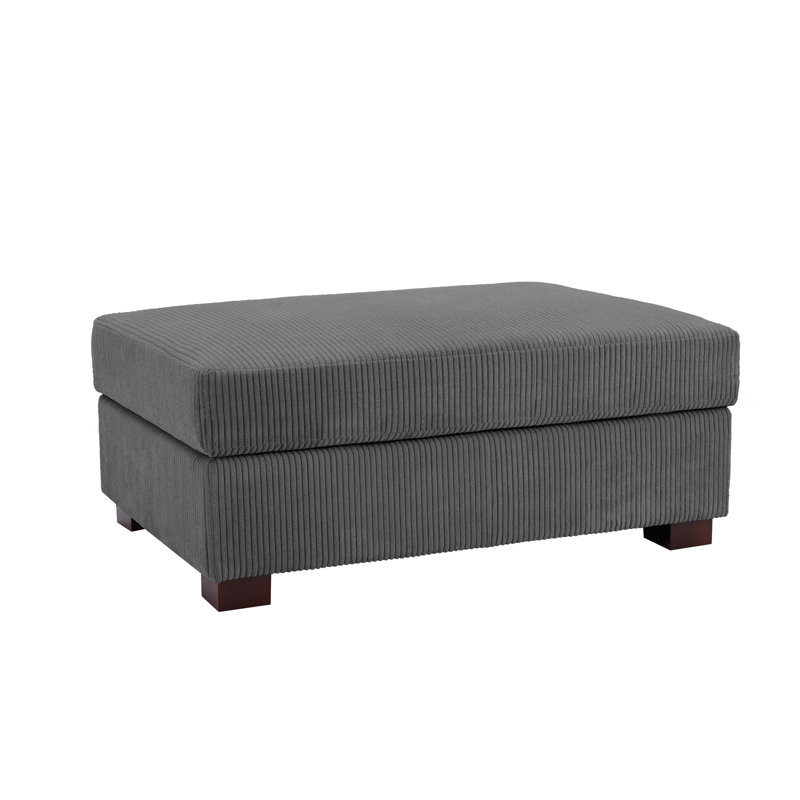 105.9cm Wide Square Solid Colour Standard Ottoman, Grey