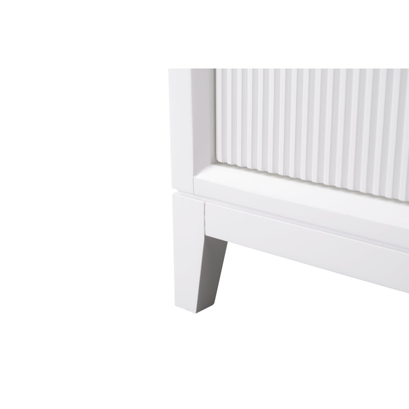 Ensemble de meuble-lavabo autoportant 48 po avec plateau en marbre Caldwell, Blanc, Nickel brossé, Blanc Ariston