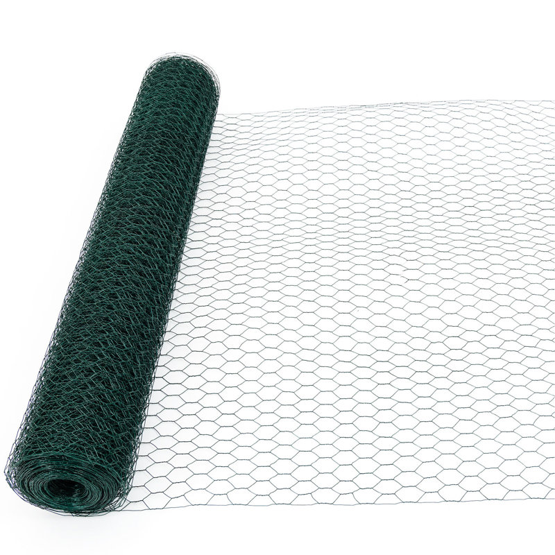 Fil de poulet galvanisé de 60 m, utilisation dans le jardin extérieur, foncé, rouille, maille de 1,57 po x 1 po, clôture durable, filet de volaille rouille, matériau solide