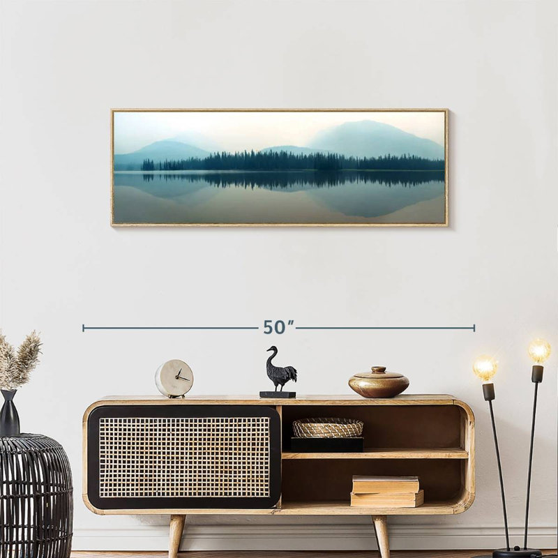 Lakeside Mountain Forest, Cadre flottant en bois naturel, 43 po x 15 po