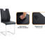 Chaise de salle à manger Black Pu (4 pièces) - Chic et fonctionnelle. Qualité PU, rembourrage en mousse. Conception ergonomique. Pieds argentés. Fabrication stable. Base coulissante. Des chaises respirantes). Matériau avec bon