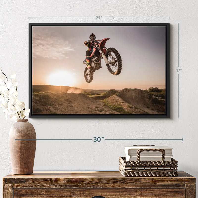 Impression sur toile Freestyle Dirt Bike, H 17 po x l 25 po