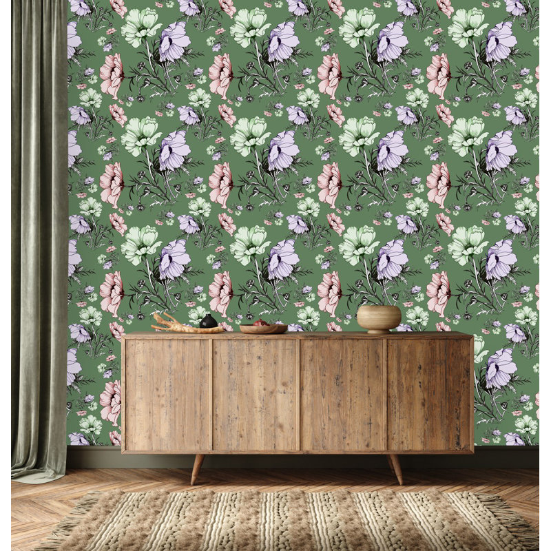 Panneau de papier peint adhésif L 18,75 pi x l 25 po Flowers