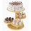 Présentoir à petits gâteaux en bambou, plateaux de service ronds à niveaux pour 50 petits gâteaux, 4 niveaux (naturel)
