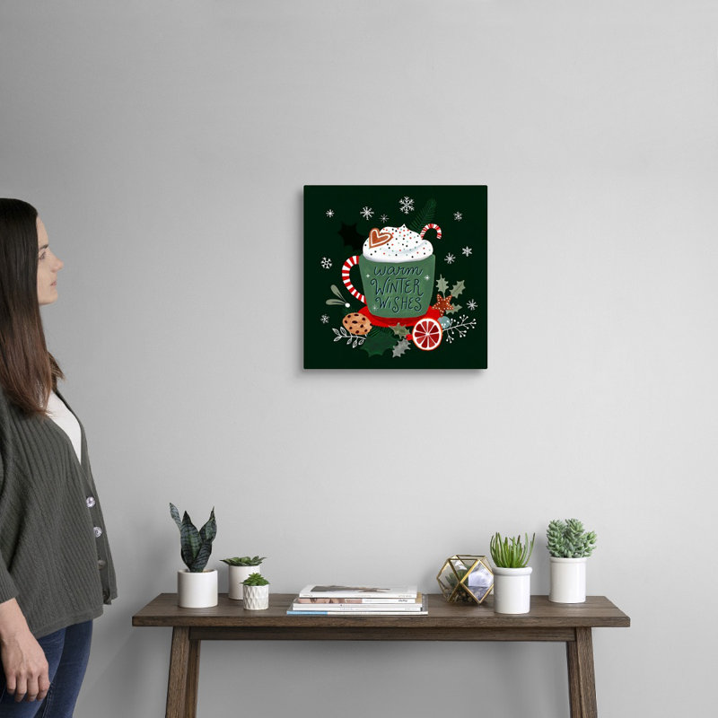 Reproduction d’art textuel sur toile, "Christmas comforts II" par Victoria Borges, Toile tendue
