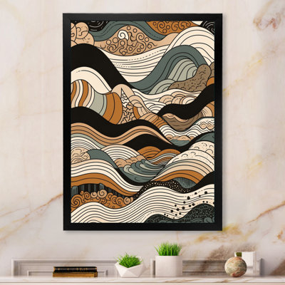 «Brown Black Line Elegance I», reproduction sur toile