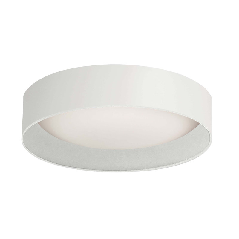 Metije Flush Mount - 14W - Metal Shade, Matte White, 11" Dia.