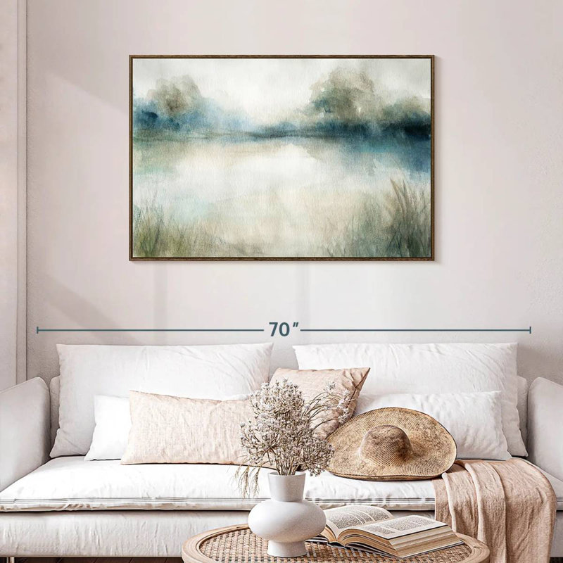 Still Still Waters I, Cadre flottant noyer, 43 po x 29 po