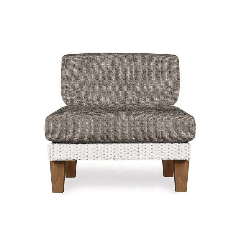 Catalina Outdoor Teak Lounge Chair, Demo Oatmeal, White