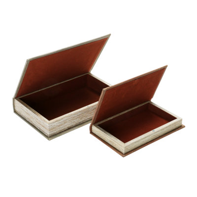 Pia 2 Piece Manufactured Wood Book Box Set