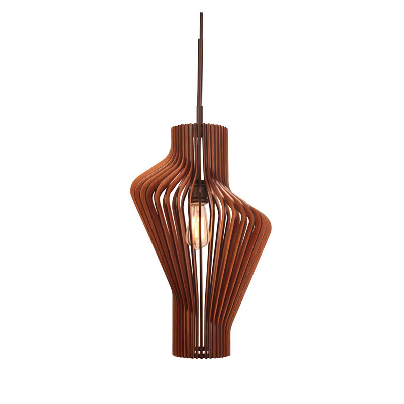 Luminaire suspendu géométrique 1 lumière Brogden, Cerisier, Bronze, H 21,5 po x l 13,75 po x P 13,75 po