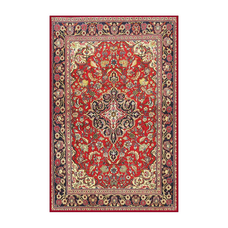 Tapis oriental rouge / noir / beige, Rectangle 5 pi x 7 pi